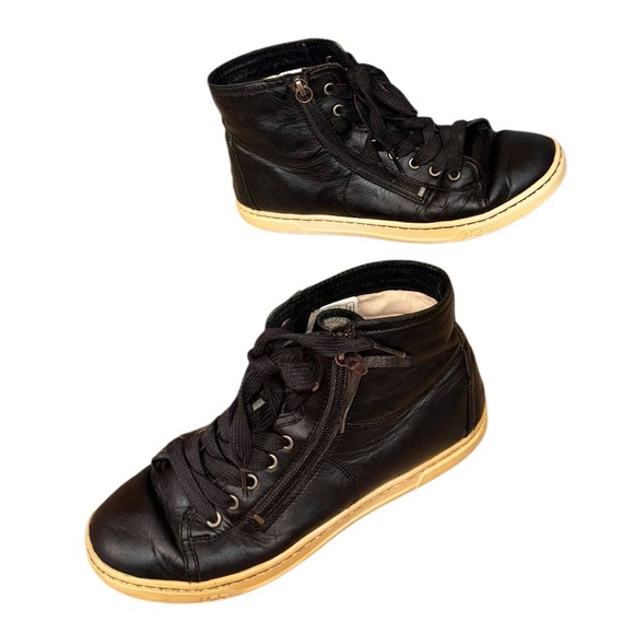 UGG Blaney black leather high top sneakers women’s men’s sizer 7.5 - Picture 6 of 16